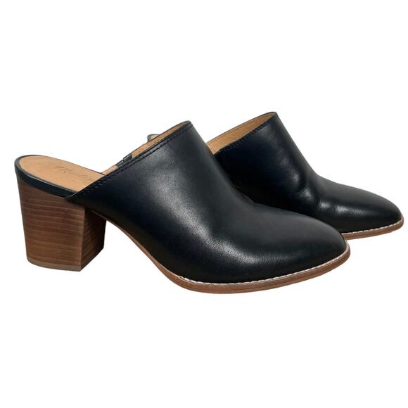 Madewell Shoes - Madewell The Harper Mule Black Leather Heels Women’s 9 Career Classy Casual⭐️